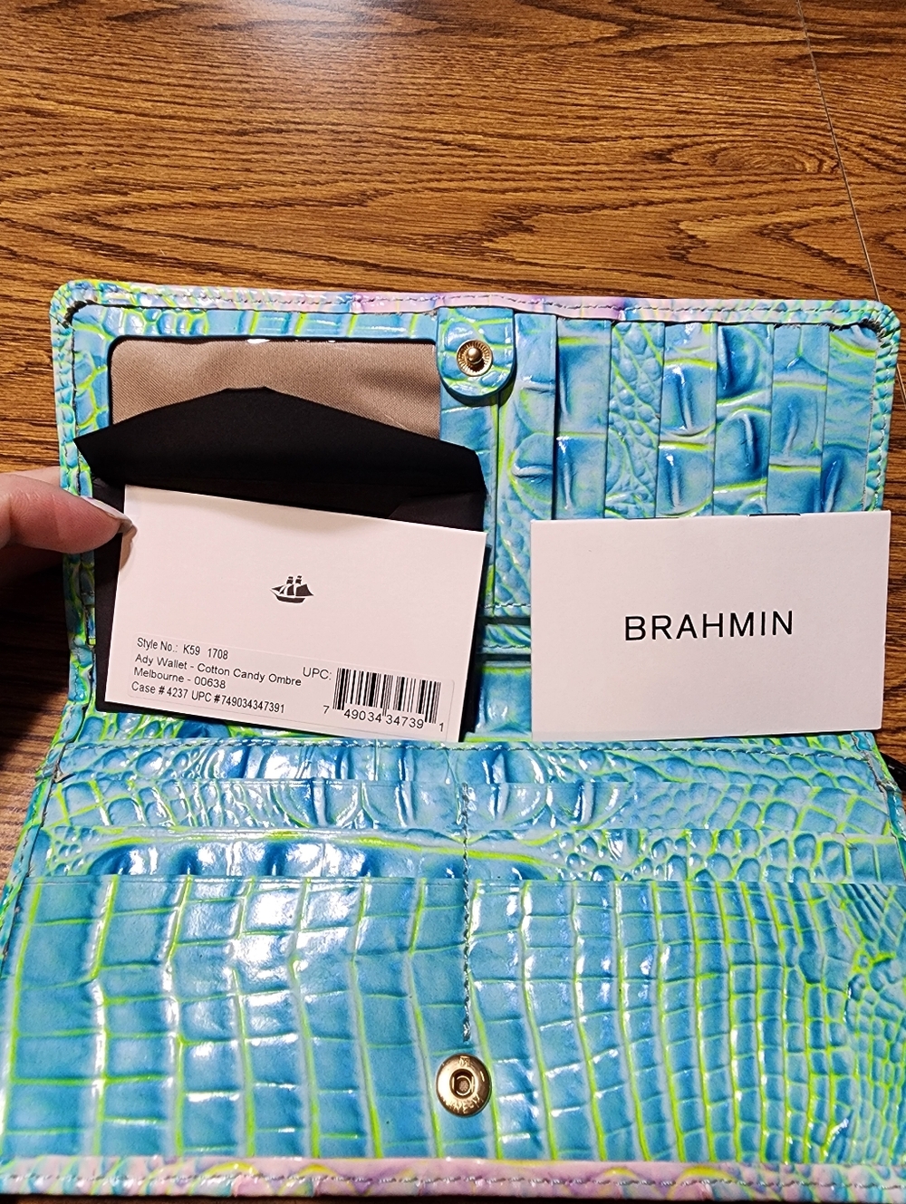 NWT Brahmin Ady Wallet Cotton Candy Ombre Melbourne - Picture 5 of 6